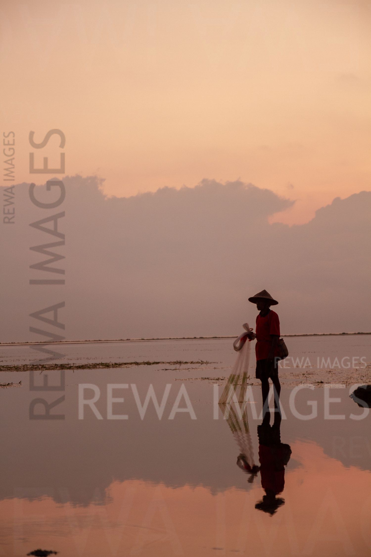 Fisherman at the sunrise