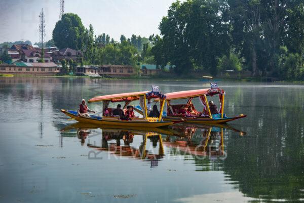 Shikara ride in the Dal lake of Kashmir